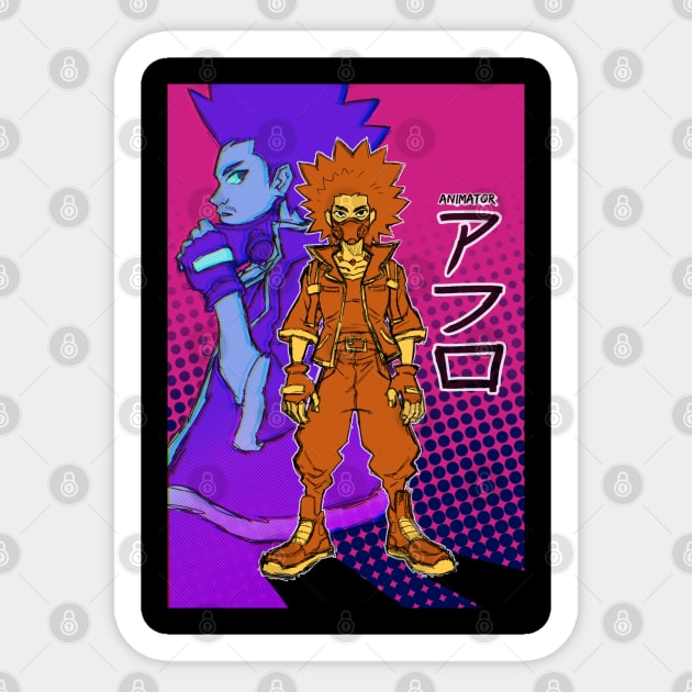 Cyberfunk Afro Sticker by Animator Afro